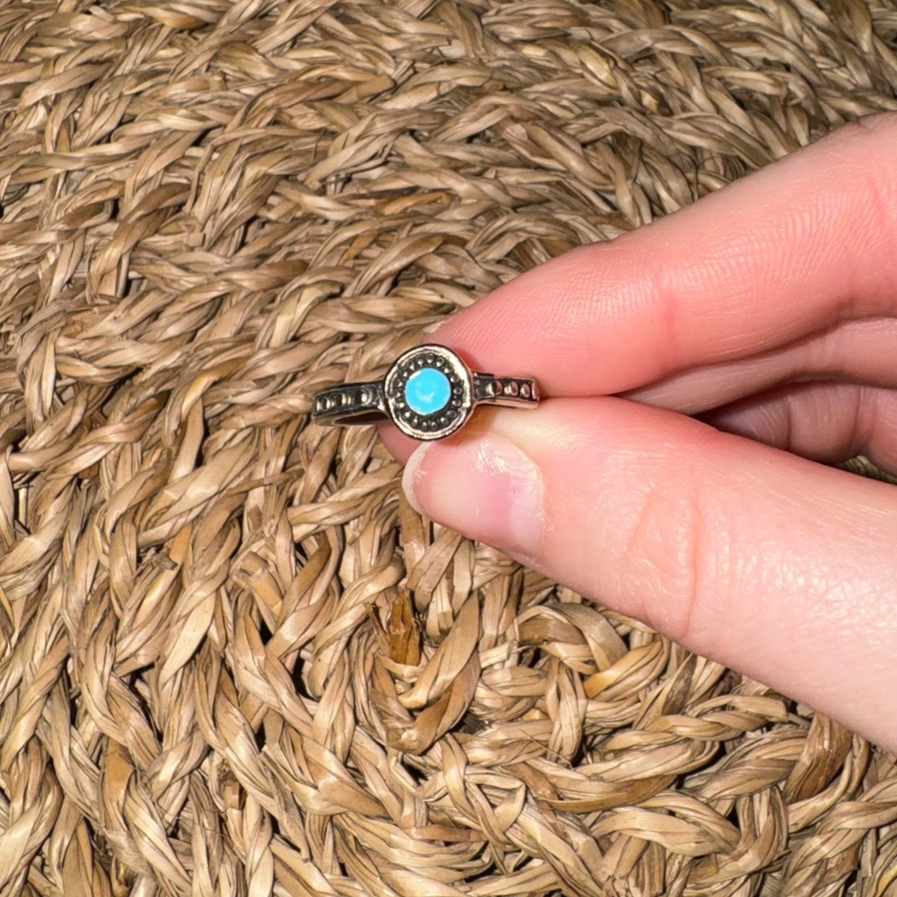 Turquoise Silver Ring Size 5